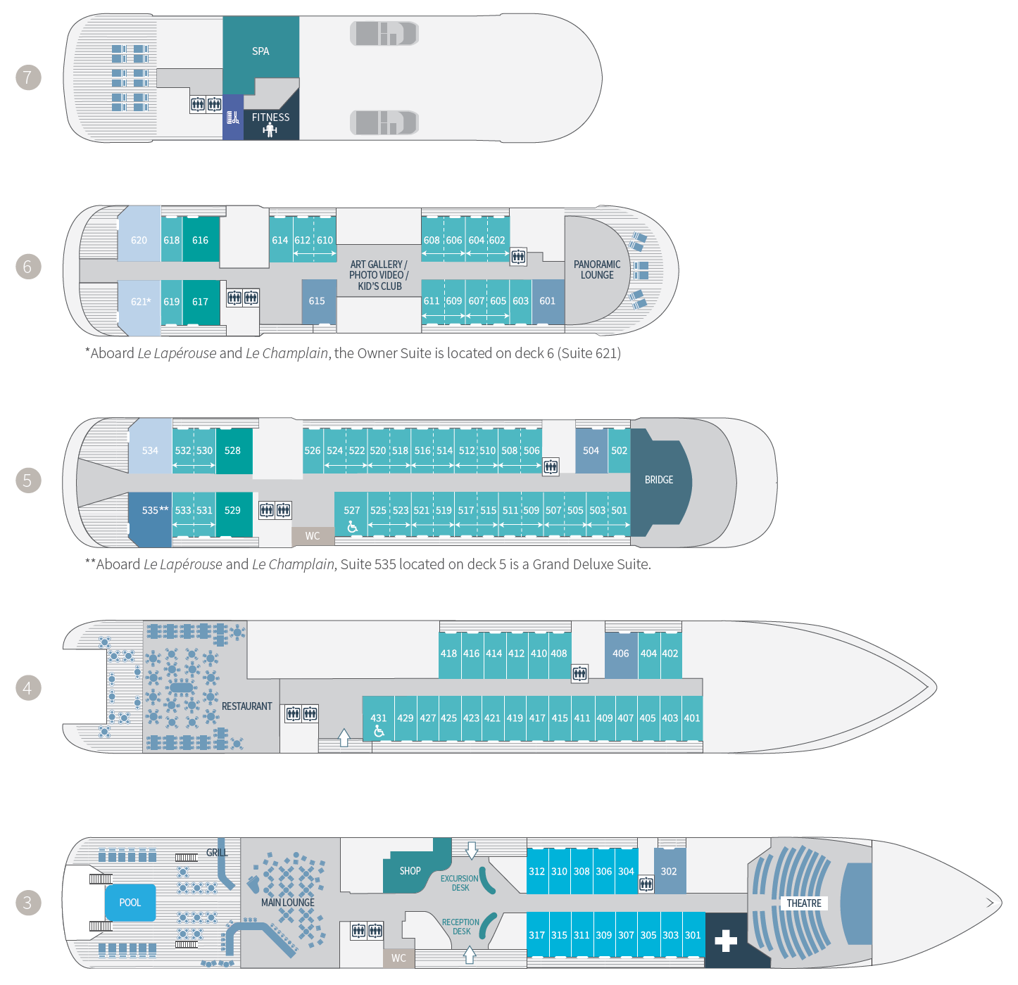 Le Champlain Deck Plans