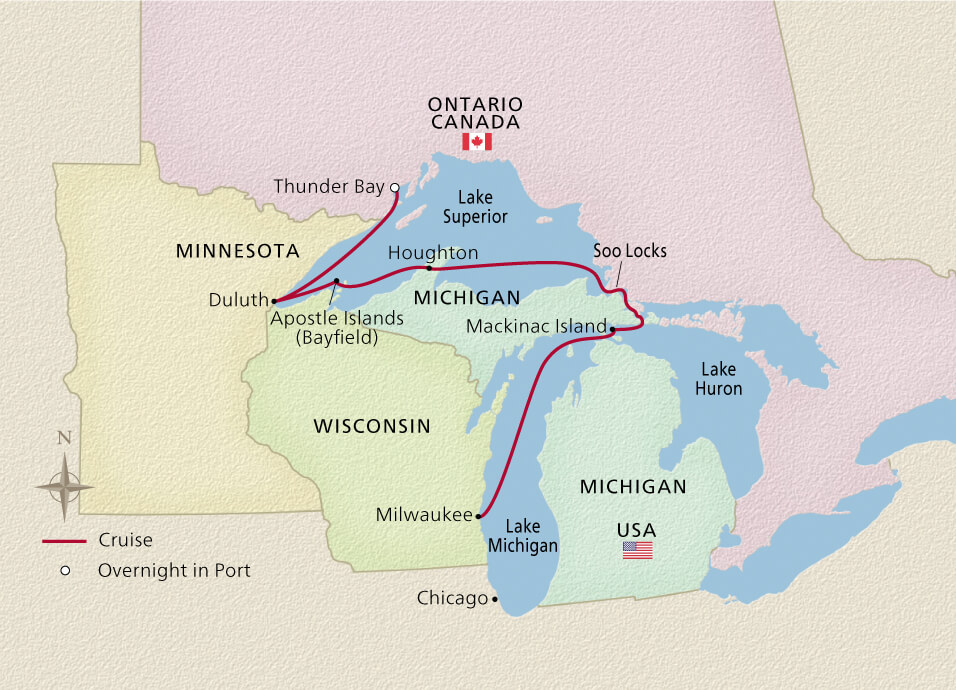 Undiscovered Great Lakes Itinerary Map