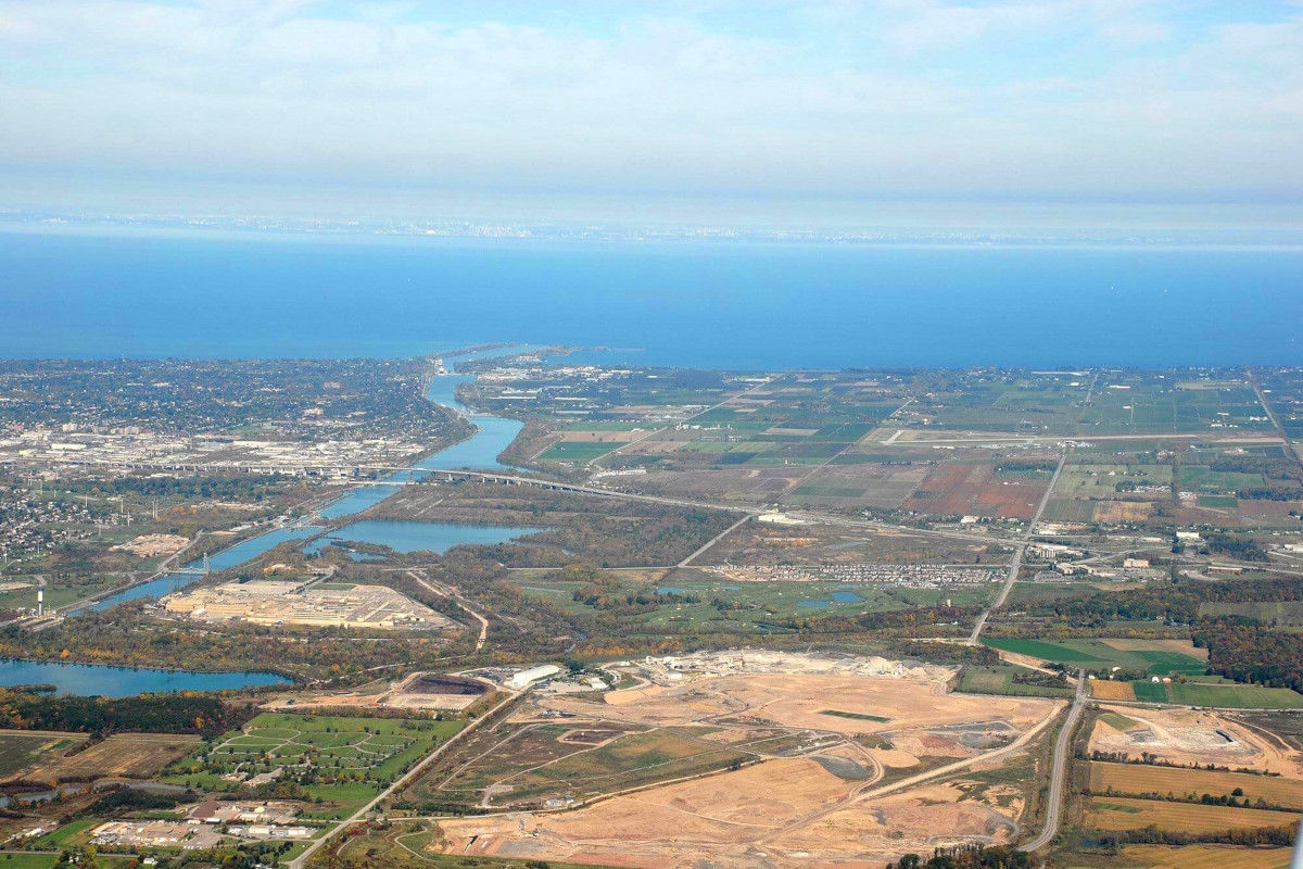 An aerial view of the Welland Canal