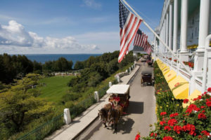 Grand Hotel with horse-drawn carriages